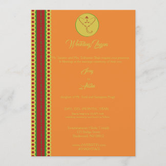 Indian Hindu Ganesh Wedding Invite Garba Mehndi