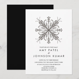 Indian Hindu Hand Drawn  Wedding  Invitation