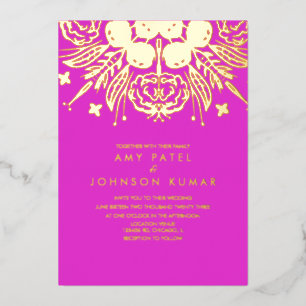 Indian Hindu Hand Drawn  Wedding Pressed  