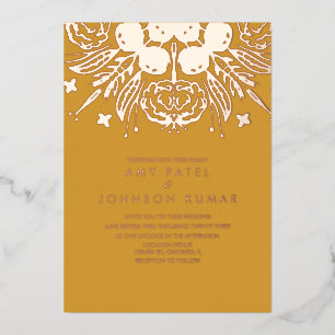 Indian Hindu Hand Drawn  Wedding Pressed