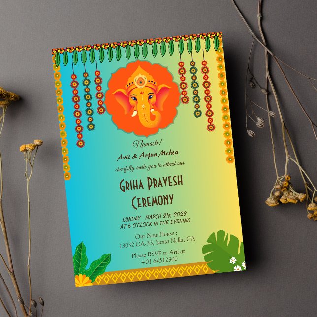 Indian Hindu House Warming Griha Pravesh Invitation (Creator Uploaded)