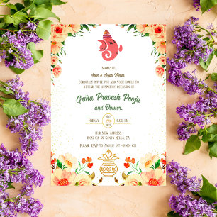 Indian Hindu Housewarming Griha Pravesh Invitation