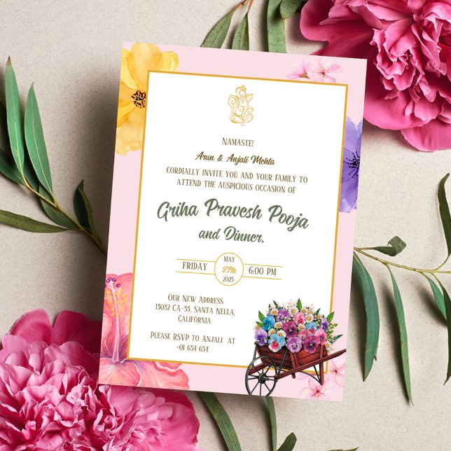 Indian Hindu Housewarming Griha Pravesh Invitation (Creator Uploaded)