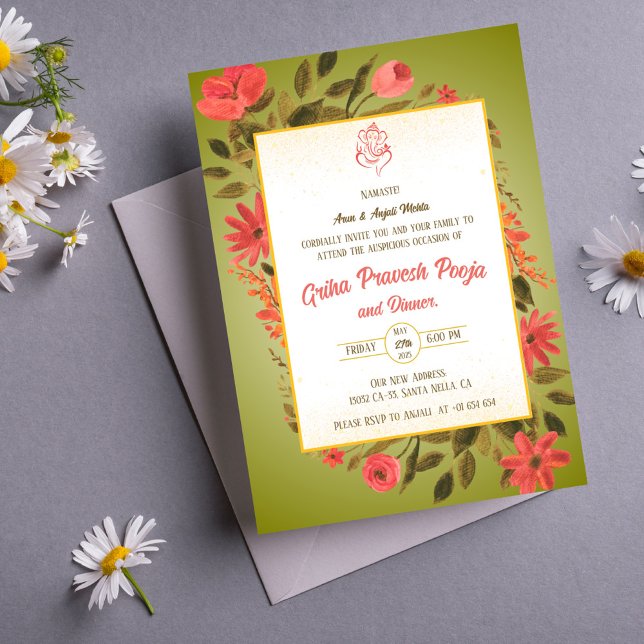 Indian Hindu Housewarming Griha Pravesh Invitation (Creator Uploaded)