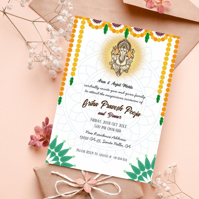 Indian Hindu Housewarming Griha Pravesh Invitation (Creator Uploaded)