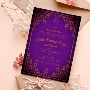 Indian Hindu Housewarming Griha Pravesh Invitation