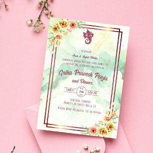 Indian Hindu Housewarming Griha Pravesh Invitation