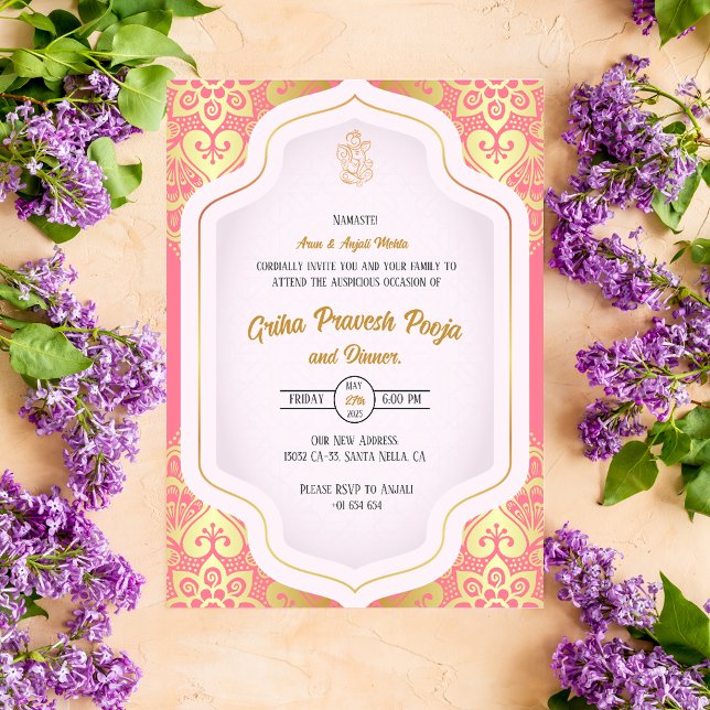 Indian Hindu Housewarming Griha Pravesh Invitation (Creator Uploaded)