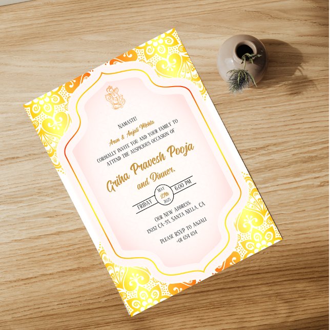 Indian Hindu Housewarming Griha Pravesh Invitation (Creator Uploaded)