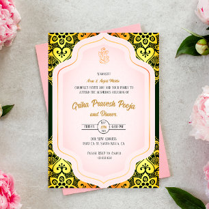 Indian Hindu Housewarming Griha Pravesh Invitation