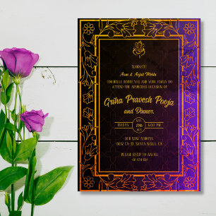 Indian Hindu Housewarming Griha Pravesh Invitation