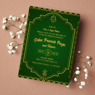 Indian Hindu Housewarming Griha Pravesh Invitation