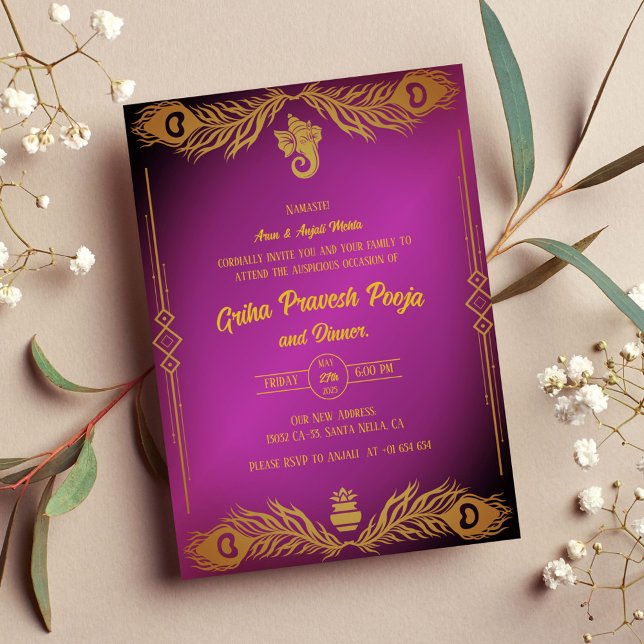 Indian Hindu Housewarming Griha Pravesh Invitation (Creator Uploaded)