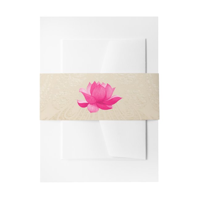 Indian Hindu Lotus Wedding Belly Band Invitation Belly Band (Front Example)