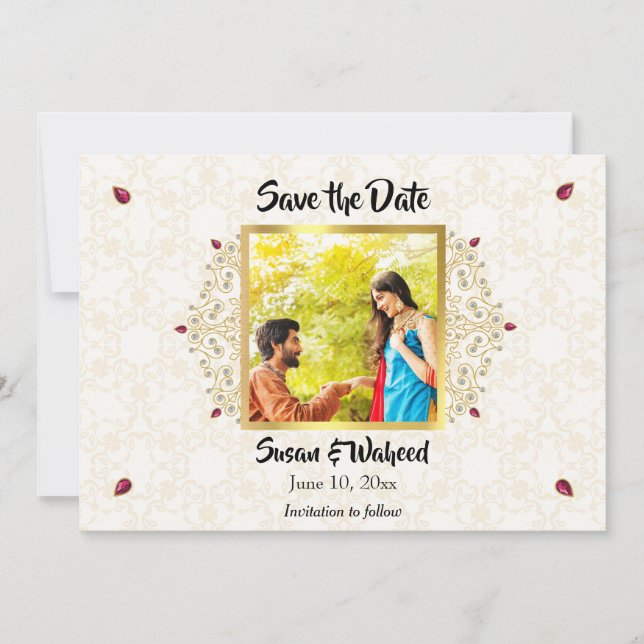 Indian Hindu Photo Save the Date (Front)
