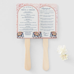 Indian Hindu Saptapadi Wedding Program Fan
