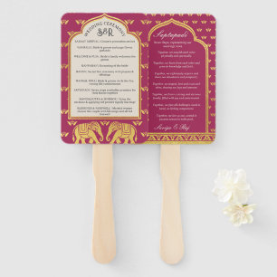 Indian Hindu Saptapadi Wedding Program Fan