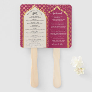 Indian Hindu Saptapadi Wedding Program Fan