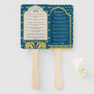 Indian Hindu Saptapadi Wedding Program Fan