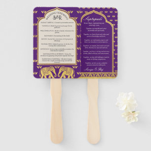 Indian Hindu Saptapadi Wedding Program Fan