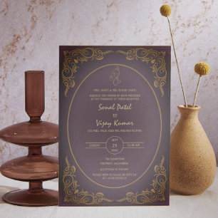 Indian Hindu Wedding Custom Photo Ganesha Logo Invitation