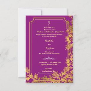 Indian hindu wedding Ganesha invitation