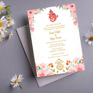 Indian Hindu Wedding Ganesha Invitation