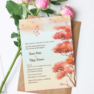 Indian Hindu Wedding Ganesha Invitation