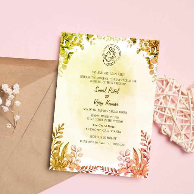 Indian Hindu Wedding Ganesha Invitation (Creator Uploaded)