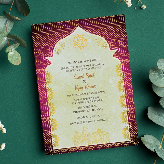 Indian Hindu Wedding Ganesha Invitation (Creator Uploaded)