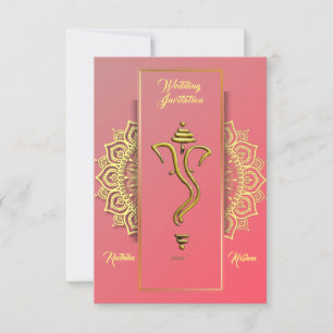 Indian hindu wedding Ganesha invitation