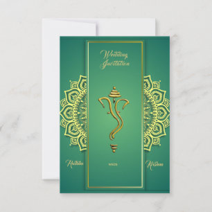 Indian hindu wedding Ganesha invitation
