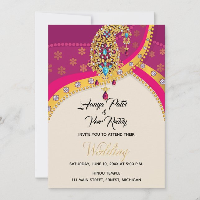 Indian Hindu Wedding Invitation (Front)