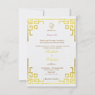 Indian hindu wedding invitation
