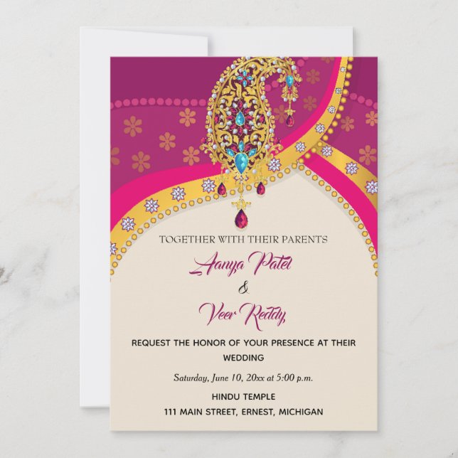 Indian Hindu Wedding Invitation (Front)