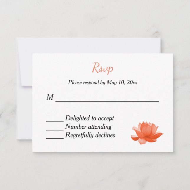 Indian Hindu Wedding Invitation RSVP (Front)