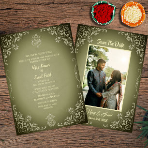 Indian Hindu Wedding Invitation with Custom Image