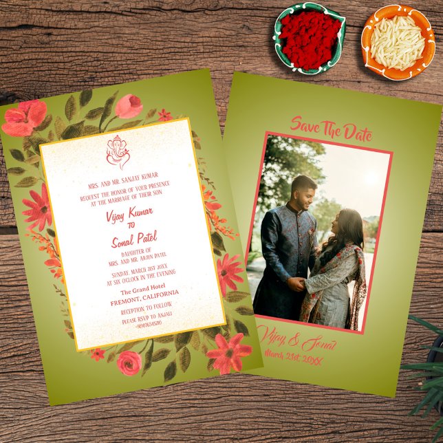 Indian Hindu Wedding Invitation with Custom Image (Creator Uploaded)