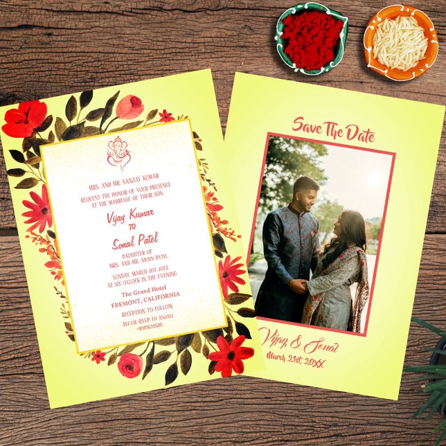 Indian Hindu Wedding Invitation with Custom Image (Creator Uploaded)
