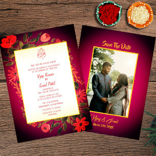 Indian Hindu Wedding Invitation with Custom Image