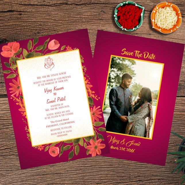 Indian Hindu Wedding Invitation with Custom Image (Creator Uploaded)