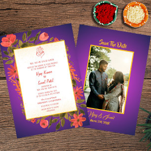 Indian Hindu Wedding Invitation with Custom Image