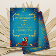Indian Hindu Wedding Royal Golden Peacock Teal