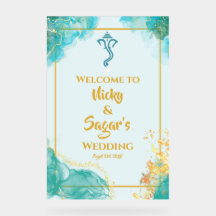 Indian Hindu Wedding Welcome Acrylic Signs