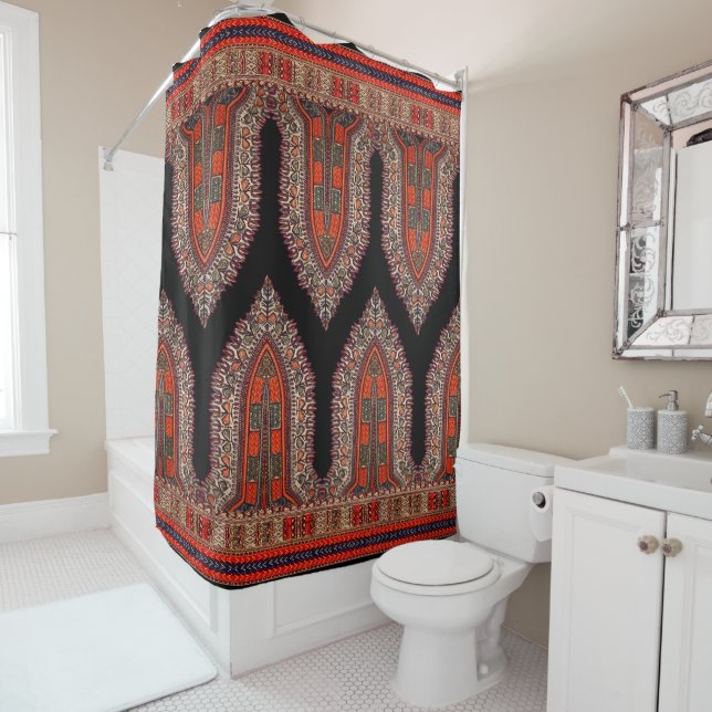 Indian Hippie Style Shower Curtain (In Situ)