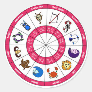 Indian Horiscope Classic Round Sticker