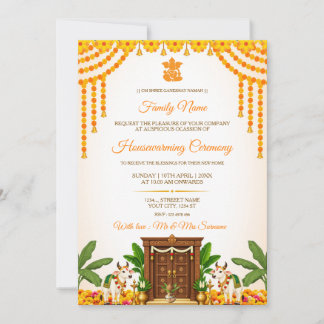 Indian Housewarming Invitation Card