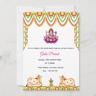 Indian Housewarming Invitation, Griha Pravesh Invitation