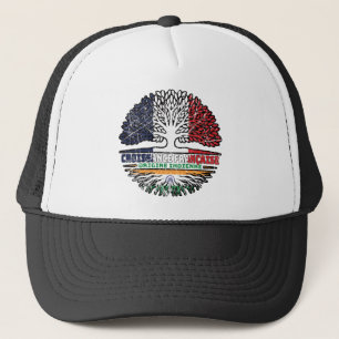Indian India French France Tree Roots Flag Trucker Hat
