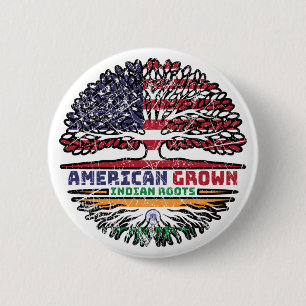 Indian India US American USA United States Tree 6 Cm Round Badge